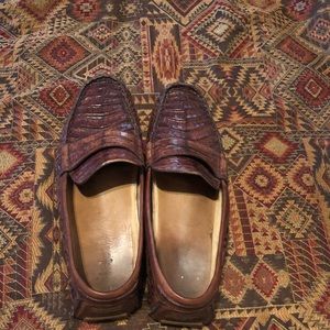 Dark brown alligator loafers